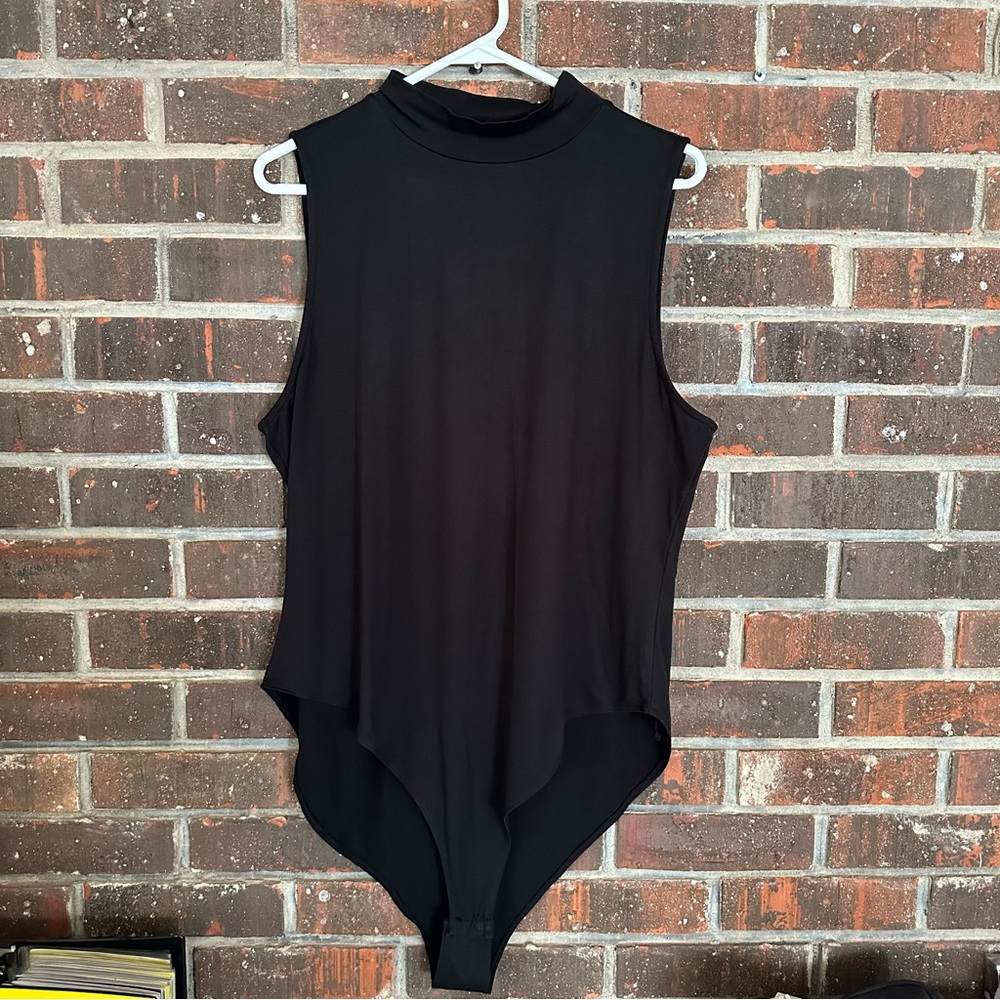 Black Plus Size Forever 21 Mock Neck Bodysuit